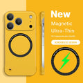 Ultra Slim PC Frameless Case For iPhone 17 Pro Max Air 14 15 Plus 13 12 11 16 Pro Max 16E For Magsafe Magnetic Candy Phone Cover