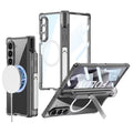 For Samsung Galaxy Z Fold 7 6 5 For Magsafe With Hinge S Pen Holder Transparent Phone Case Screen Protect Film Shockproof Cover