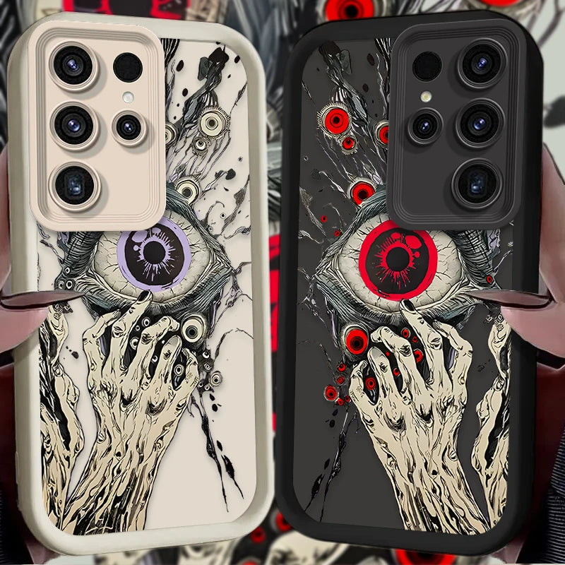 Terror Devil Eye Hand Phone Case For Samsung Galaxy S25 Ultra S24 S23 S22 S21 Plus FE A56 A36 A26 A16 A06 A15 A25 A35 A55 5G TPU
