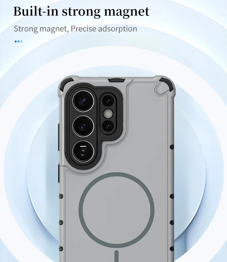 Anti-slip Bumper Armor Magnetic Phone Case For Samsung S24 S25 S26 Plus S23 Ultra A56 A55 A54 A35 A34 A25 A15 For Magsafe Cover