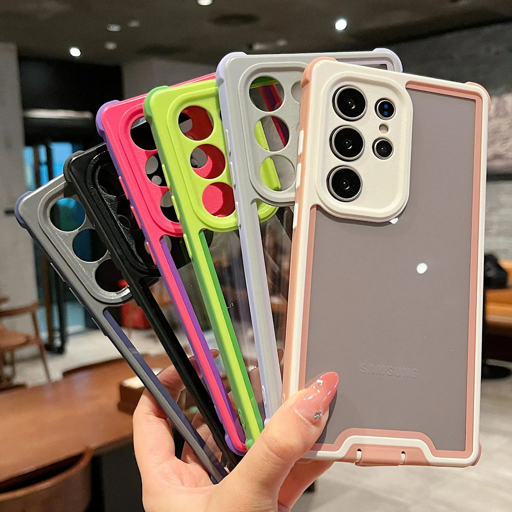 Airbag Shockproof Hybrid Protection Armor Case For Samsung Galaxy S26 S25 S24 S23 Ultra Plus Bumper Transparent Hard Cover Funda