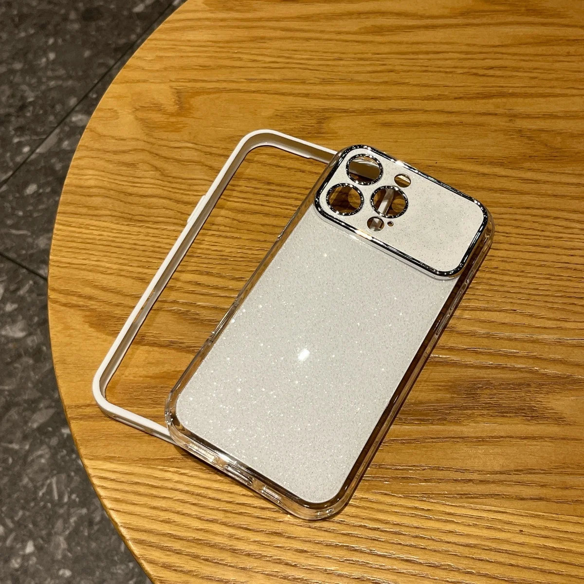 Luxury Large Window Starry Sky Glitter Phone Case For iPhone 17 Air 16 15 14 Plus 13 12 11 Pro Max Solid Color Shockproof Cover