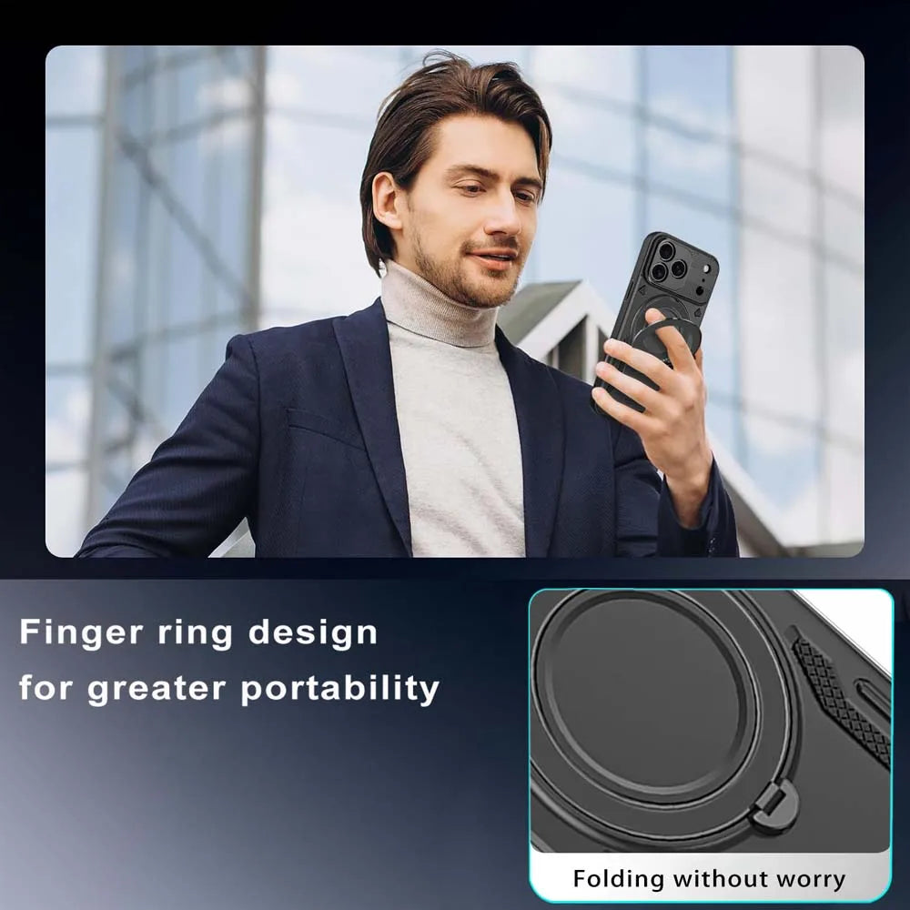 Case For iPhone 17 16 15 14 13 12 Pro Max Air 16e 16 15 14 Plus colorful Ring Bracket Magnetic Holder Cover Shockproof Armor