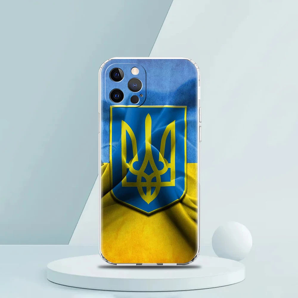 U-Ukraine Flag Phone Case for iPhone 16 15 14 13 12 Pro Max Transparent Soft for iPhone 11 Pro Max 7 8 Plus XS XR Shell Capas