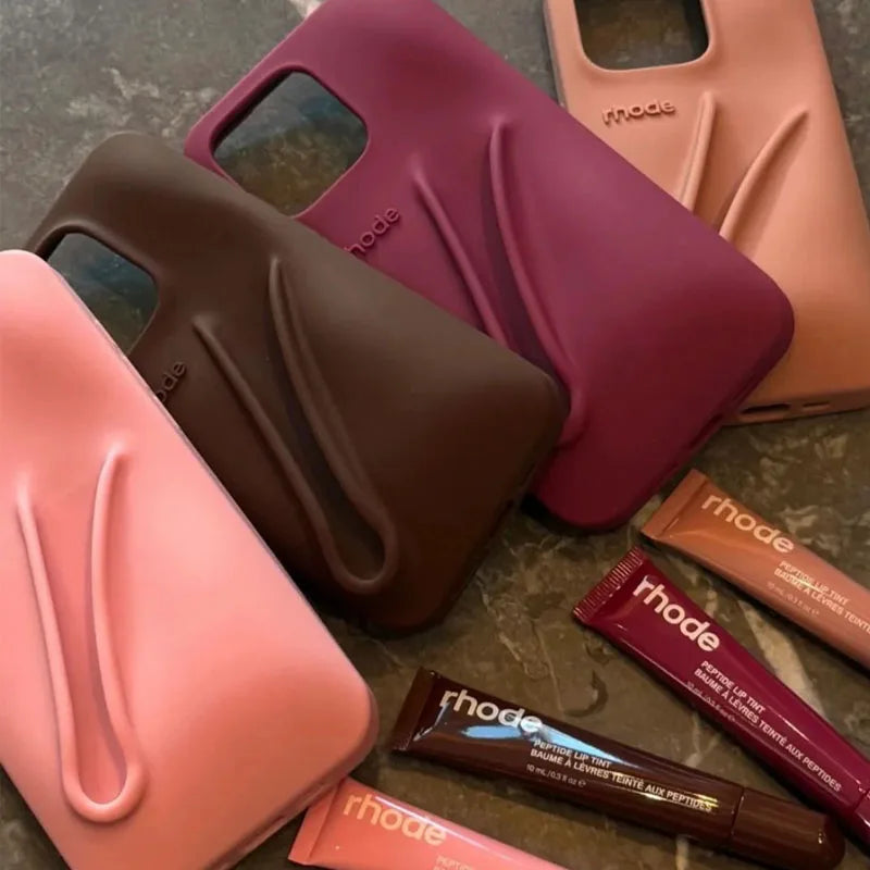 Brand Soft Silicone Case for IPhone 17 16 15 14 13 12 11 Pro Max Plus Air Lipstick Portable Phone Case Without Lip Gloss and Box