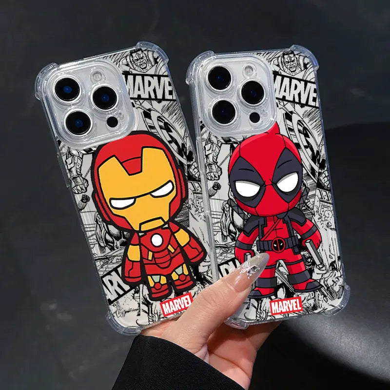 Marvel Ironman Deadpool Case For Samsung Galaxy A17 A37 A57 A07 A56 A26 A36 A06 A16 A55 A35 A25 A15 A05 A54 A52 A34 Clear Cover