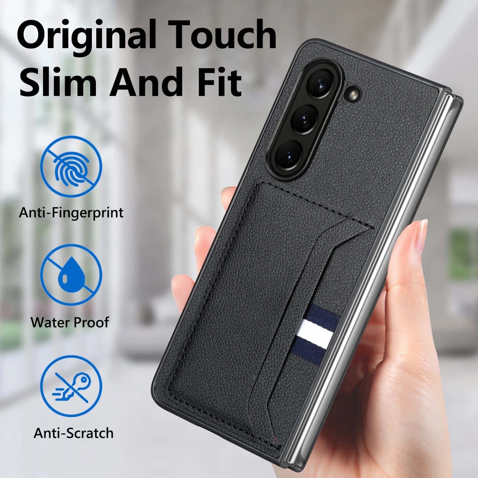 Card Holder Case for Samsung Galaxy Z Fold 7 6 5 fold7 fold6 Fold3 Fold2 Fold5 Fold4 Fold 3 2 4 Leather Mobile Phone Bag Cases