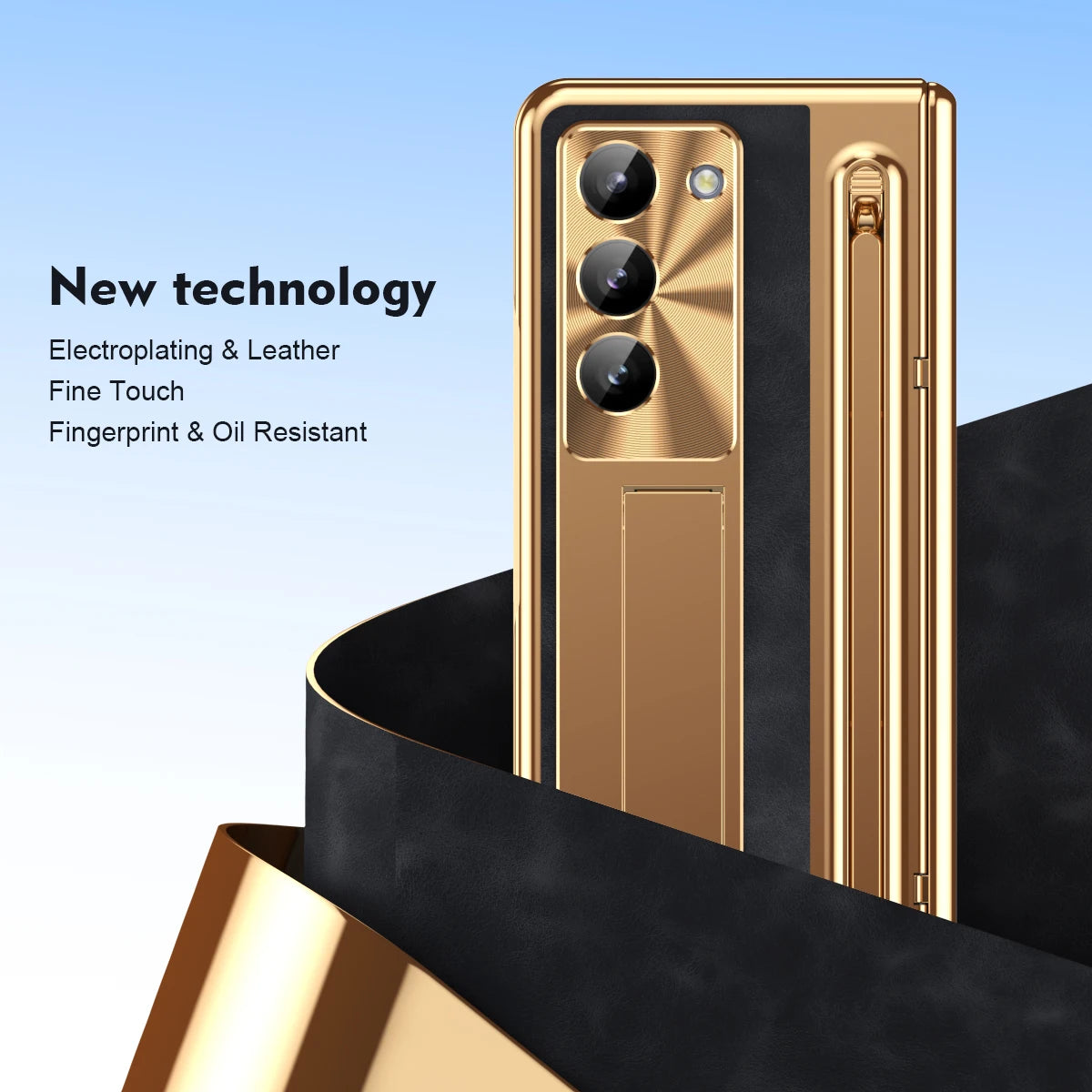 With Touch Pen For Samsung Galaxy Z Fold 7 6 5 Case Hinge Armor Shockproof Magnetic Kickstand 360 Full Protection Folding Cover