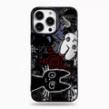Graffiti Black Cat Pattern Phone Case For iPhone 17 Air 16 Pro Max 15 14 Plus 13 12 Mini 11 Pro Shockproof Silicone Back Cover