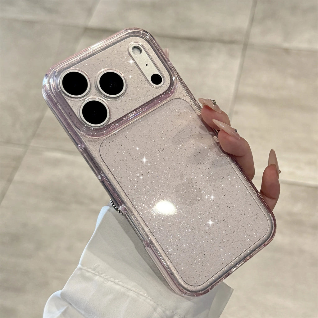 Luxury Bling Glitter Clear Case For iPhone 13 14 15 16 17 Pro Max Air Plus Fashion Shockproof Transparent Soft Silicone Cover