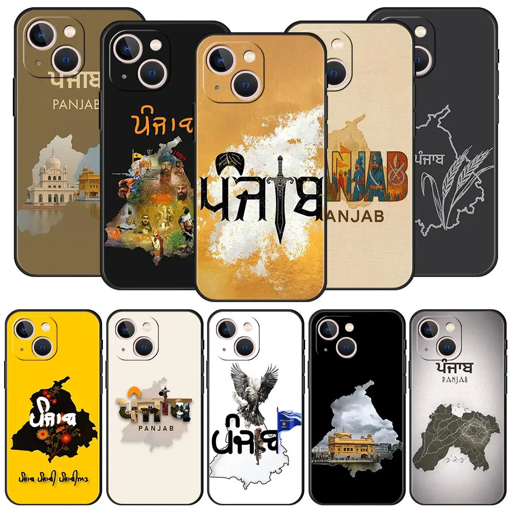 Punjab Map Phone Case For iPhone 17 16E 15 16 14 13 12 11 Pro Max 7 8 Plus Soft TPU Back Cover