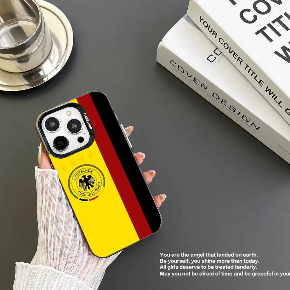 German Flag Phone Case For IPhone 17 16 15 14 13 12 11 Pro Max Plus Color Shockproof Back Silver Cover