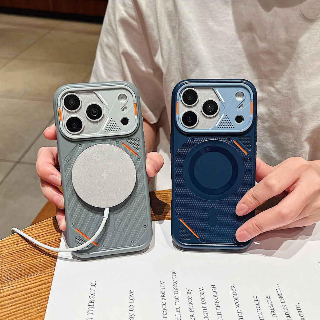 Cool Armor Cooling For Magsafe Phone Case For iPhone 12 16 15 14 13 17 Pro Max Magnetic Wireless Charging Anti Drop Phone Cover