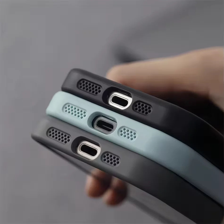 Heat Dissipation Mesh Magnetic Case for IPhone 17Pro 16 15 14 Plus 13 12 Pro Max Metal Lens Breathable Armor for Magsafe Cover