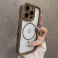 Luxury Matte For Magsafe Transparent Phone Case For iPhone 17 16 Plus 15 14 13 12 Pro Max Air Magnetic Lens Protective Cover