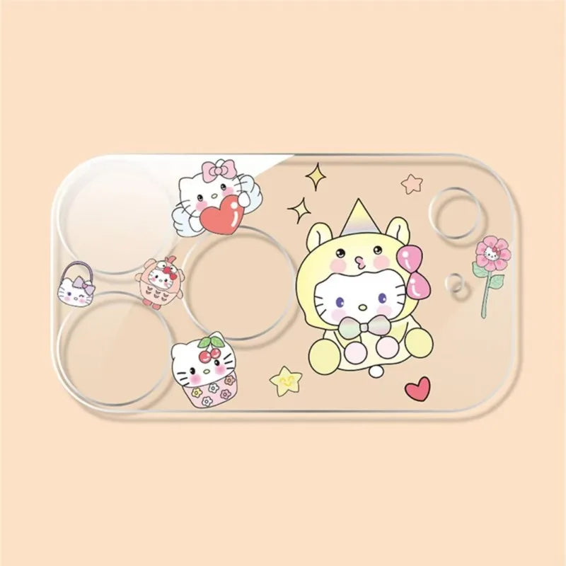 Sanrio Cartoon Hello Kitty Kuromi Pochacco Camera Protector Lens Film For IPhone 15 16 17 14 Pro Max Plus HD Protective Cover