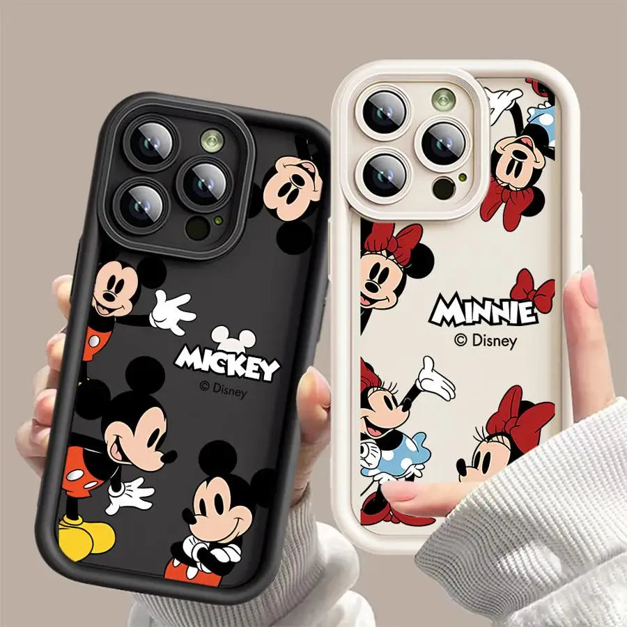 Cartoon Disney Mickey Minnie Mouse Soft Cover Phone Case for iPhone 17 Pro Max 17e 13 12 11 15 16 14 Plus XR XS 16e