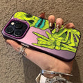 Luxury Pink Green Skull Phone Case for iPhone 16 E 15 14 13 12 11 Pro Max Plus Anti-Fingerprint Anti-Shock Rear iPhone 15 Cover