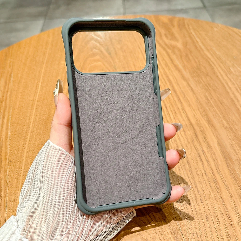 Thicken Corner Genuine liquid silicone magnetic phone case for iPhone 17 16 15 14 13 Pro Max Air magsafe charging soft cover