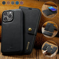 For iPhone 17 16e 15 14 Plus 13 12 11 Pro Max XS XR X SE 2022 8 7 Magnetic Wallet Card Back Cover 2 in 1 Flip Leather Phone Case