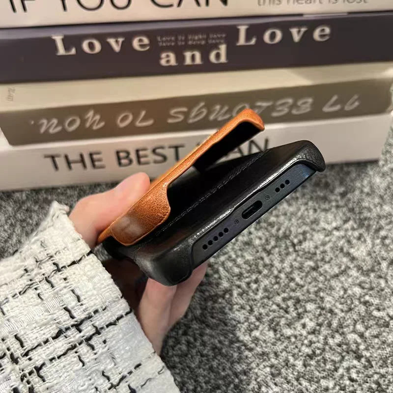 Business Splice Leather Nylon Fabric Case For iPhone 17 Air 16 15 14 Plus 13 12 Pro Max Frameless Cooling Matte Shockproof Cover