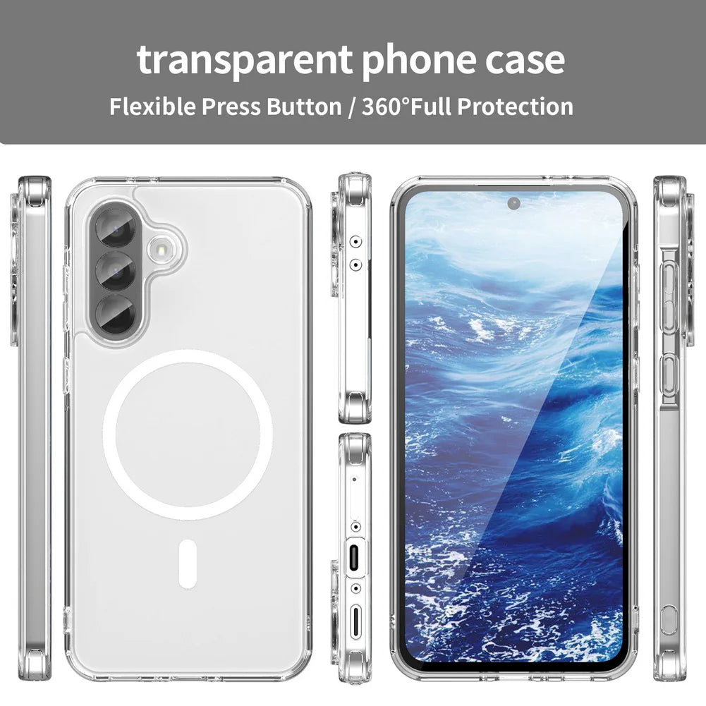 4 Corner Airbags Clear Anti-Yellowing Phone Case for Samsung A17 A37 A57 Galaxy A36 A56 A16  Raised Camera Lens Protective Cover