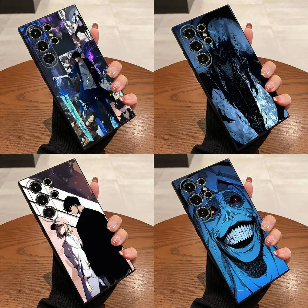 1pc Anime S-Solos L-Levelings Phone Case For Samsung S25,S24,S21,S22,S23,S30,Ultra,S20,Plus,Fe,Lite,5G Black Cover