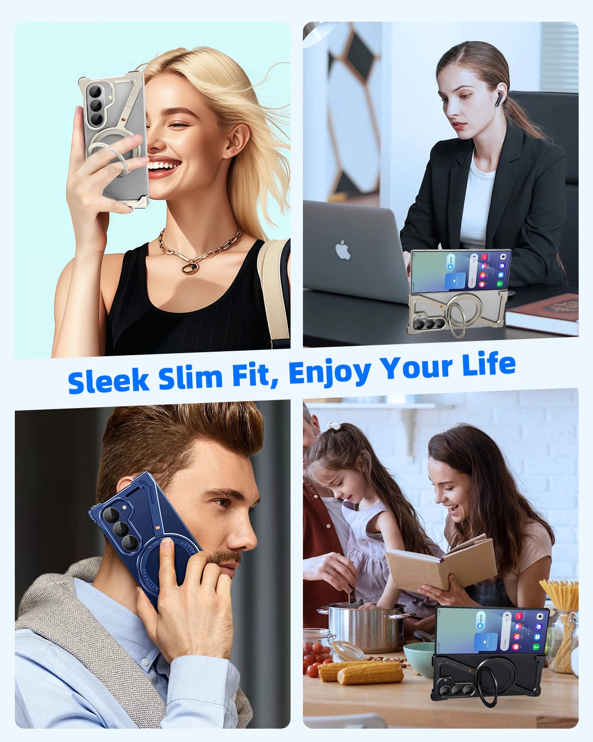 Eary Frame Case for Samsung Galaxy Z Fold 8 7 for Magsafe 360Rotation Magnetic Stand Metal Phone Case Shockproof Protector Cover