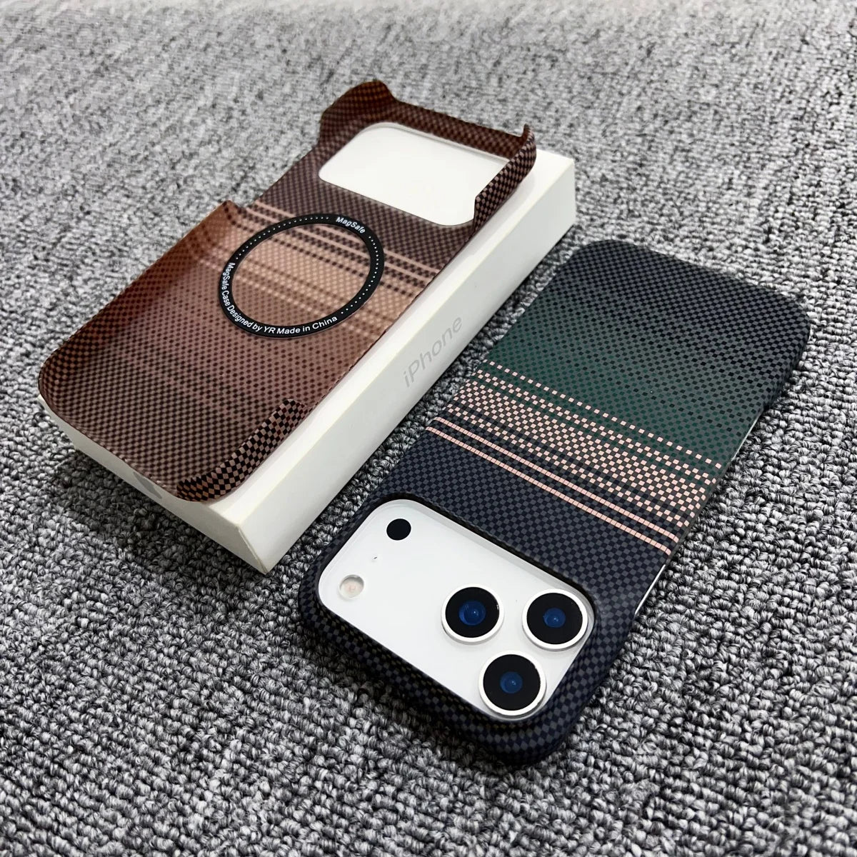 Slim Frameless Carbon Fibre Sunset PC For Magsafe Magnetic Case For iPhone 17 Air 16 Plus 15 14 13 12 Pro Max Shockproof Cover