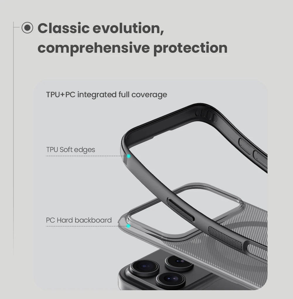 NILLKIN Case For iPhone 16 Pro/16 Pro Max/17/Air/17 Pro/17 Pro Max Magnetic Wireless Charging Matte Fingerprint Shockproof Cover