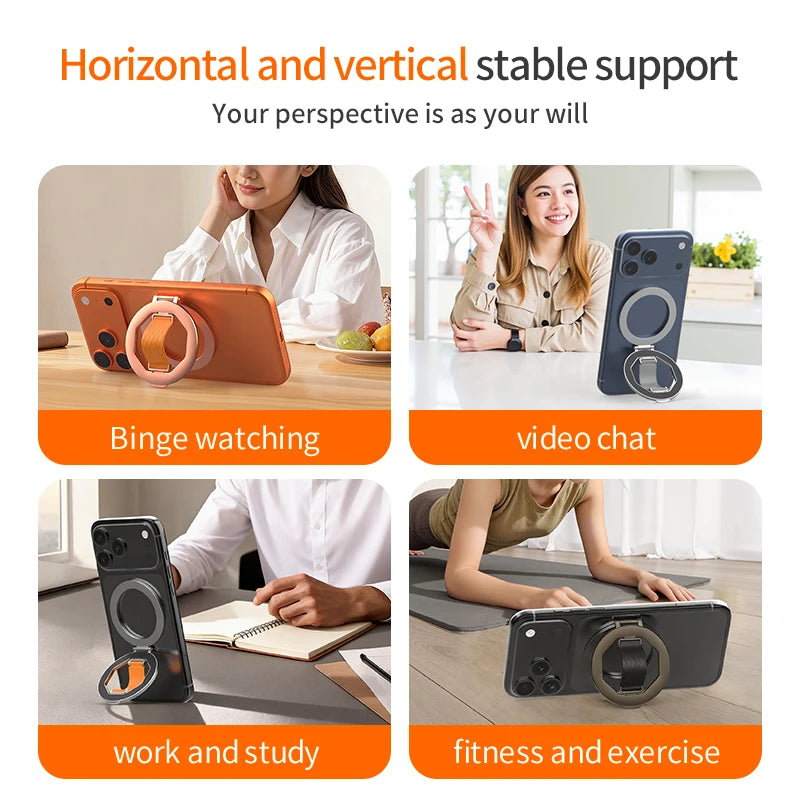 Desktop Phone Strong Magnetic Stand for Magsafe Folding Portable Finger Ring Magnet Support for iPhone Samsung Cellphone Holder