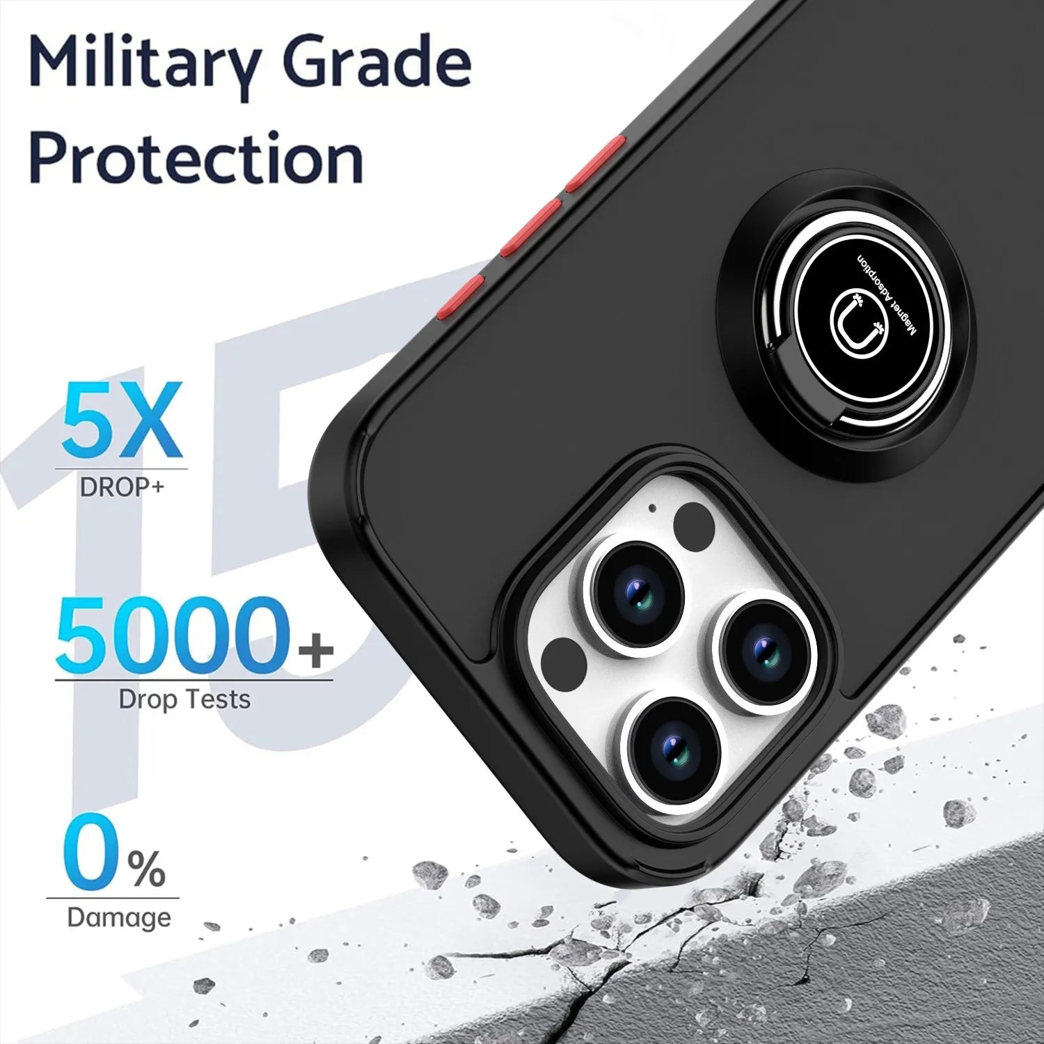 Shockproof Magnetic Car Phone Case For iPhone 16 Pro Max 15 14 13 12 Mini 11 X XS XR 7 8 Plus Shockproof Matte Clear Cover