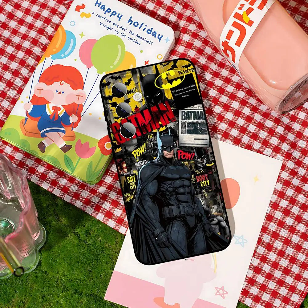 Movie-B-Batman-S Classic Black Silicone Phone Case For Samsung S24, S25, 22, 30, Note20, Lite, Ultra, 5G, Plus, FE