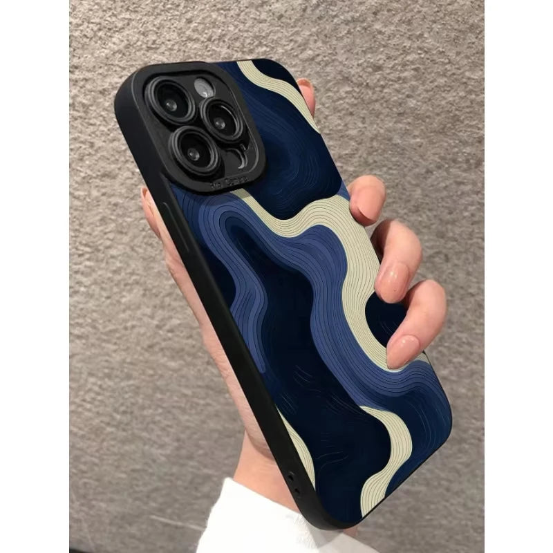 Abstract Painted Pattern Phone Case For iPhone 17 16 Pro Max 15 14 Plus 11 12 Mini 13 Pro Max X XR XS Max 17 Air Soft Cover