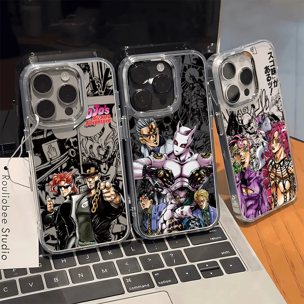 Anime Jojos Bizarres Adventures Phone Case For iPhone 17 16e 16 15 14 13 12 11 Pro Max X XR XSMAX 8 7 Air Plus Clear Soft Cover