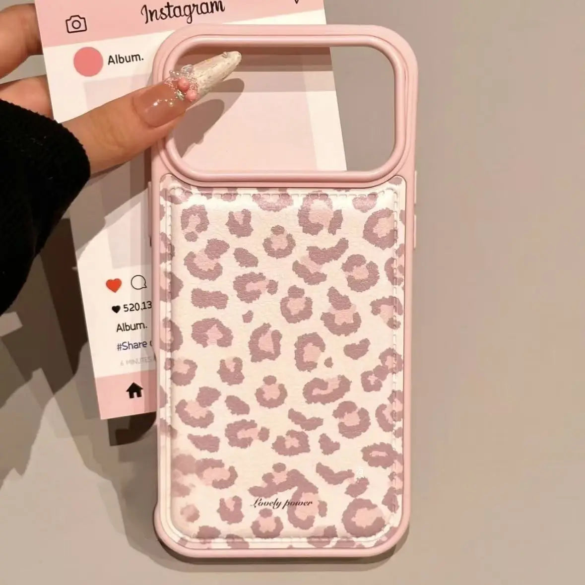 Simple Korean Pink Retro Leopard Pattern Phone Case For iPhone 17 AIR 16 15 14 13 12 11 PRO MAX PLUS Anti Drop Dustproof Cover