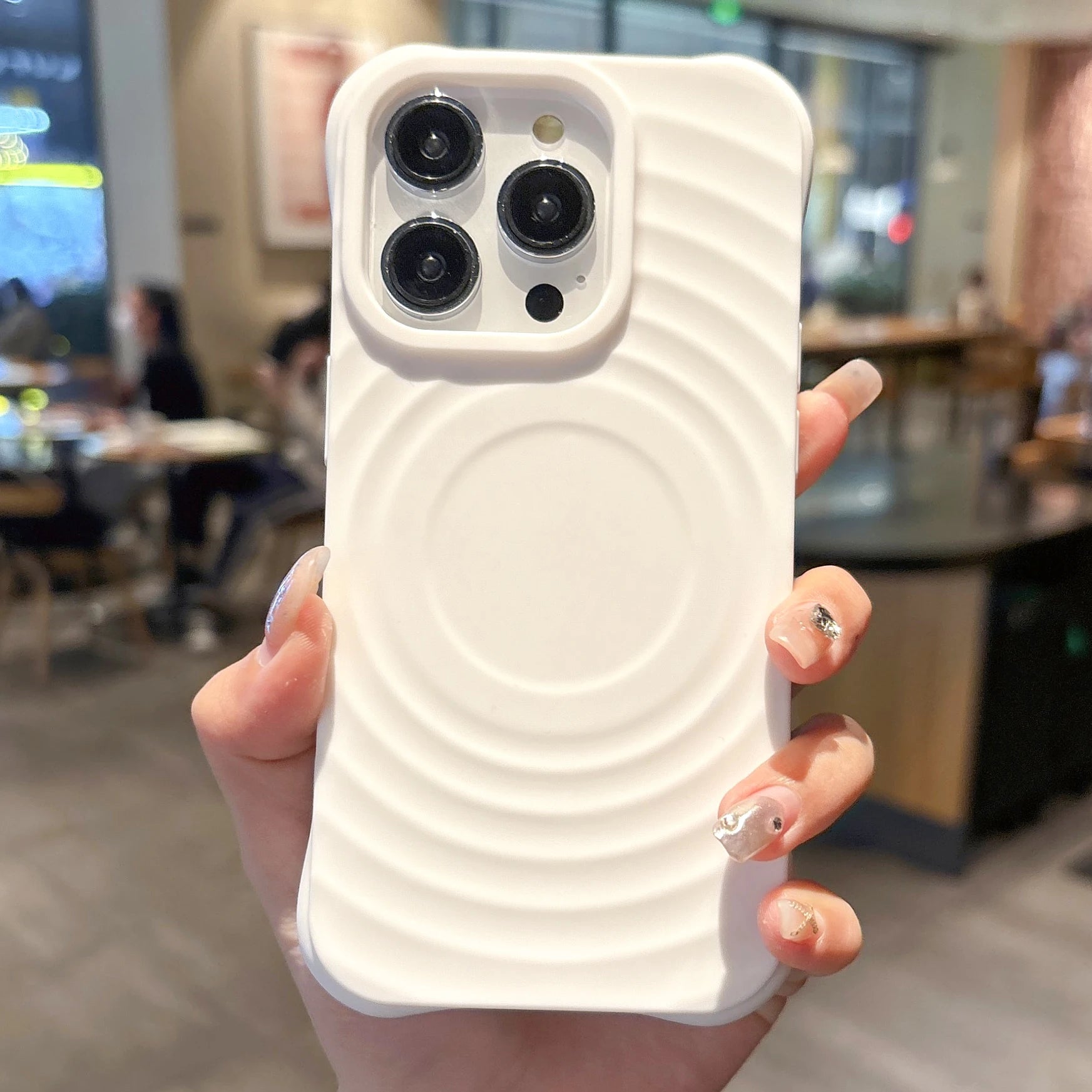 Colorful circular pattern magsafe charging case for iPhone 16 15 14 13 12 11 Pro Max Plus magnetic shockproof silicon phone case