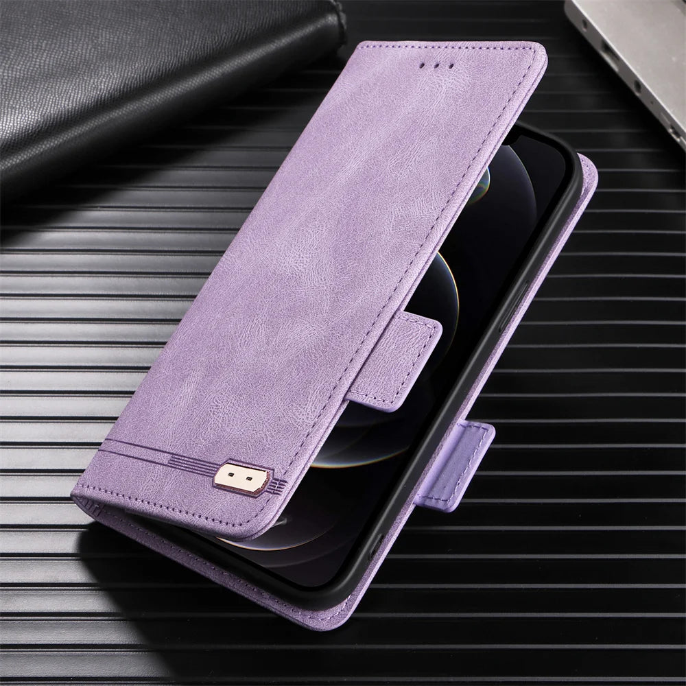 Luxury Flip Leather Slot Card Holder Wallet Phone Case For Samsung Z Fold 7 6 5 4 3 2 fold6 fold4 fold3 fold2 Shockproof Cover