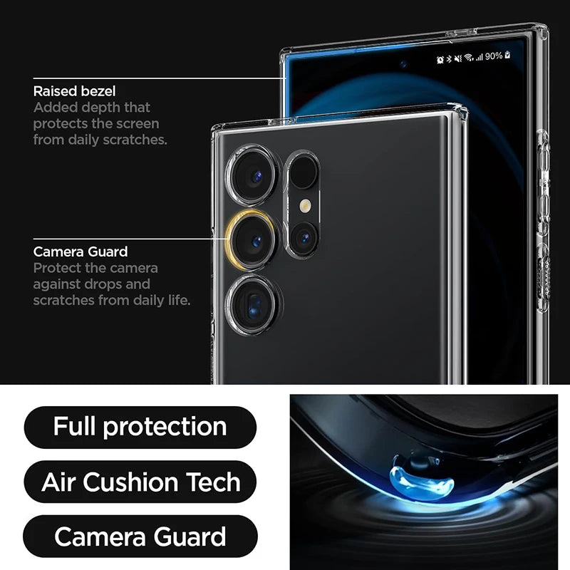 Ultra Thin Transparent Silicone Case For Samsung Galaxy S24 S23 S21 FE S22 Ultra Plus Luxury Soft TPU Back Cover S24Ultra S24+