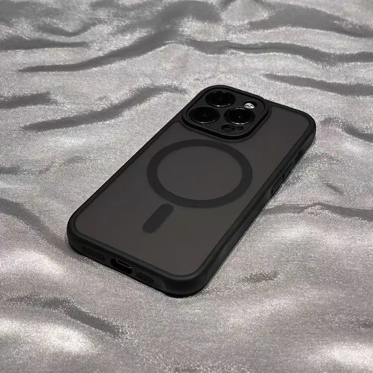 Matte Clear Black Translucent Case For iPhone 17 Air 16 15 14 Plus 13 12 11 Pro Max for Magsafe Wireless Charge Cover Case