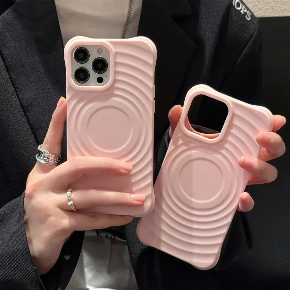 Magnetic Silicone Phone Case For iPhone 17 Pro Max Air 16 13 11 15 14  12 17promax 16promax 15promax Shockproof Funda Cover