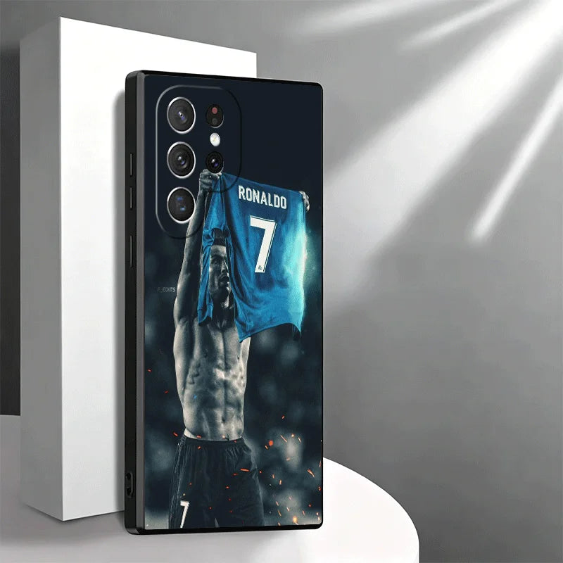 Football Star R-Ronaldo C-CR7 Soft Phone Case for Samsung Galaxy S26 S25 Edge S24 Ultra S23 Plus S22 S21 FE S20 Black Cover Back