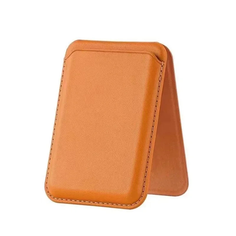 2 in 1 MagSafe Wallet Stand N52 Magnet PU Leather RFID Blocking Foldable Kickstand Hold 2 Cards Portable for IPhone 12-16 Series