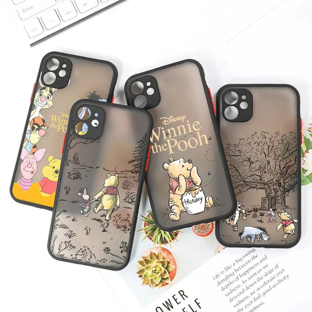 Winnie The Pooh Disney Honey Matte Translucent Case For iPhone 17E 17 16 16E 15 14 13 12 11 Pro Max 17 Air 7 8 Plus XR XS Cover