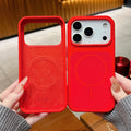 Original New Year Red Liquid Silicone Magnetic Phone Case For iPhone Air 17 16 15 14 13 Pro Max Plus For Magsafe Matte Cover