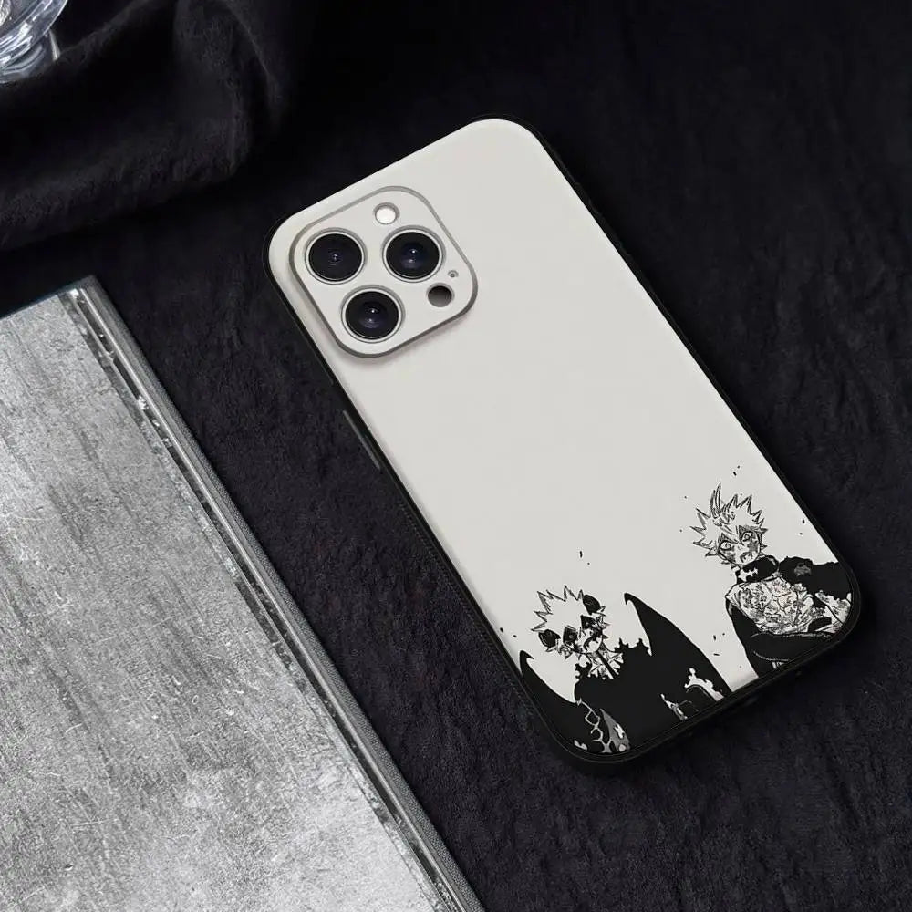 C-Clovers-Astas-Black Phone Case Phone Case For Iphone 17 16 15 11 13 14 Pro Max X Xr Xs Max 12mini Black Shell Cover Case
