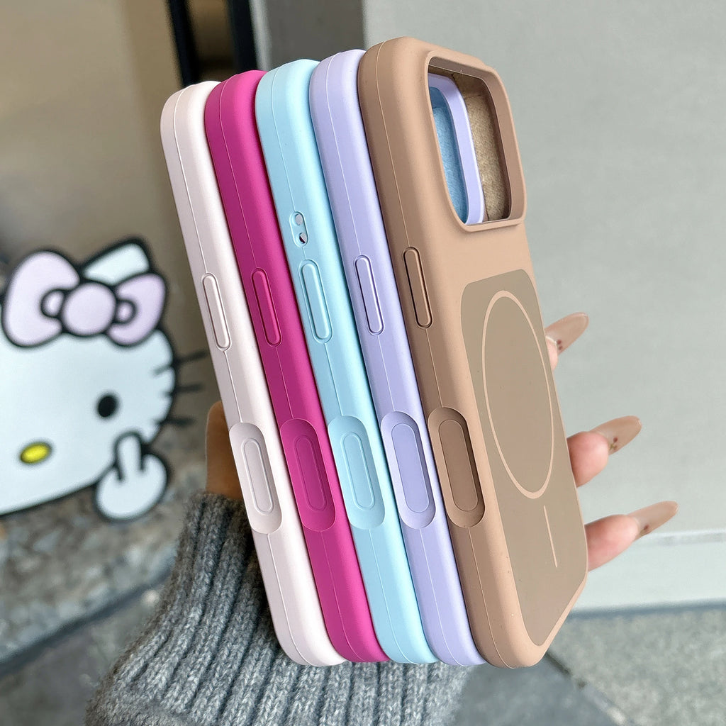 Original Silicon Dual Color For Magsafe Case For iPhone 17 Air 16 15 14 13 Pro Max Plus Magnet Matte Anti-fall Shockproof Cover