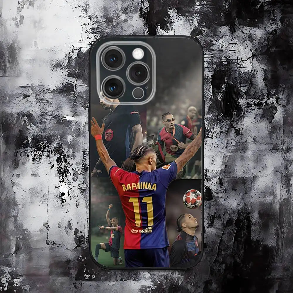 Brazil R-Raphinhas 11 Football Phone Case For iPhone 16,15,14,13,12,11,Pro,Max,Plus,X,XS,SE,E,Mini,Soft Silicone Black Case