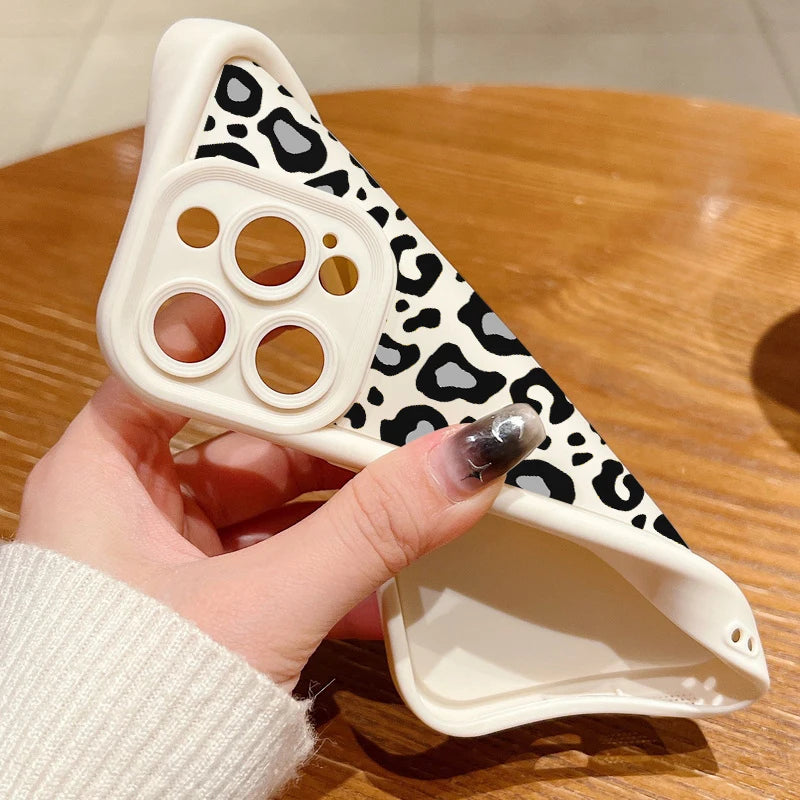 Leopard Patterned Case For iPhone 16 Pro Max Shockproof Bumper Phone Cover Coque For iPhone 14 15 Pro Max 13 12 11 16e 17 Air