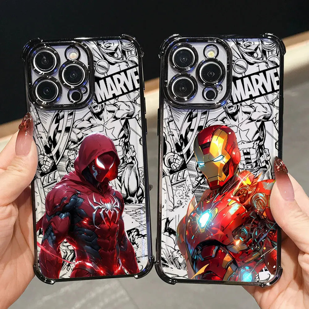 Iron Spider Man Captain America Luxury Case For iPhone 17E 17 16 Pro 15 14 13 12 11 Pro Max 17 Air 16 E Plus Silicon Phone Cover